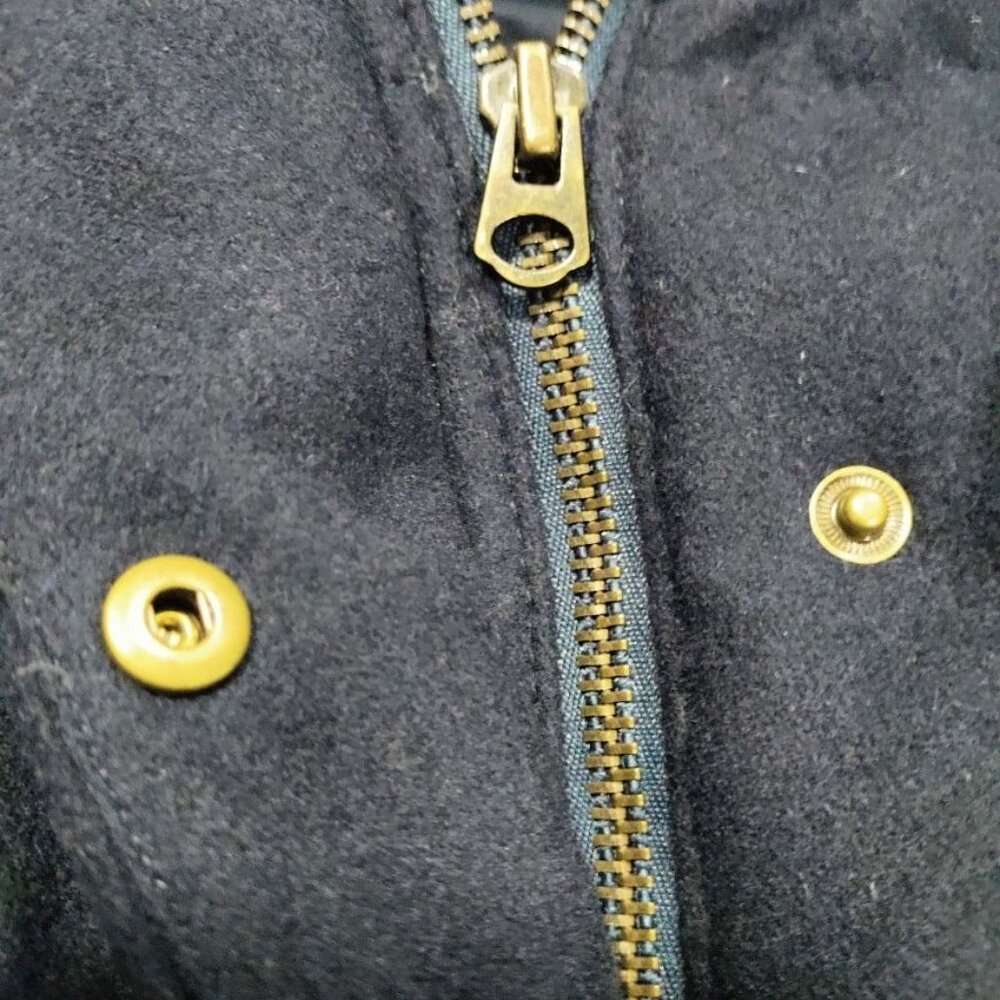 Gap Cotton Blend Womens Medium Zip Front Sleeveless Warm Puffer Vest Navy Blue - Picture 8 of 11
